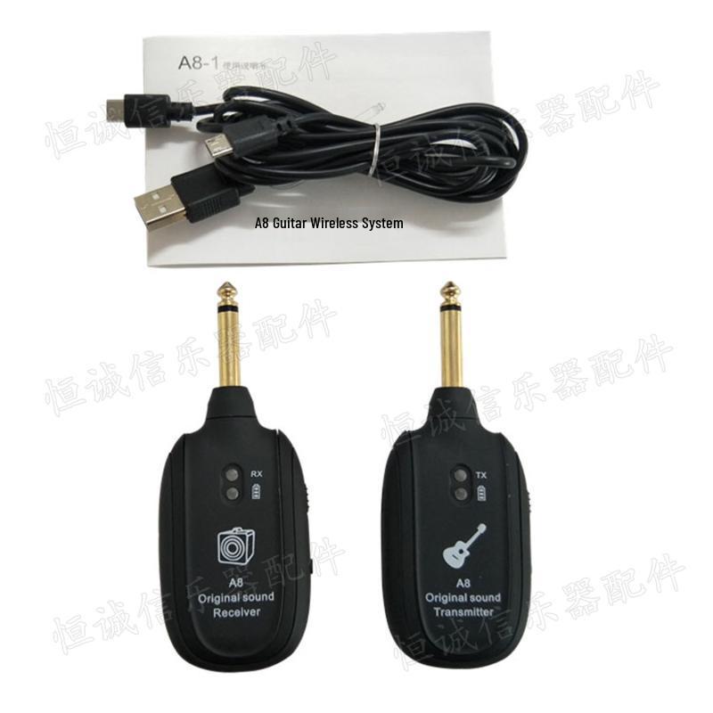 A8 Wireless Audio Transmitter & Receiver for Guitar, Bass, and Violin чёрный