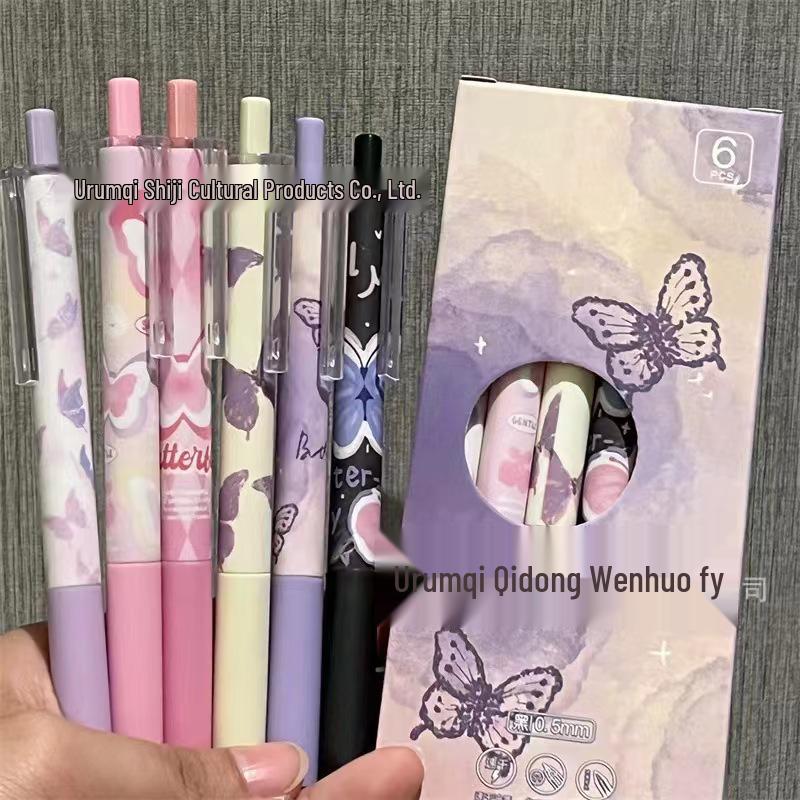 ST Fioletowa Róża Długopis Żelowy Klikany - Płynne Pisanie, Wysokiej Jakości Długopis dla Ucznia na Egzamin