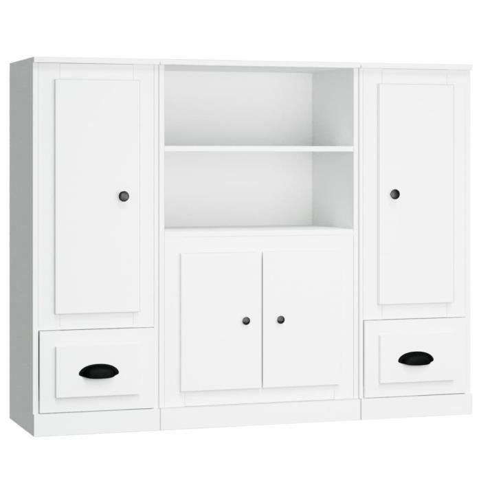 VidaXL Buffets 3 Pcs White Engineered Wood 3185311