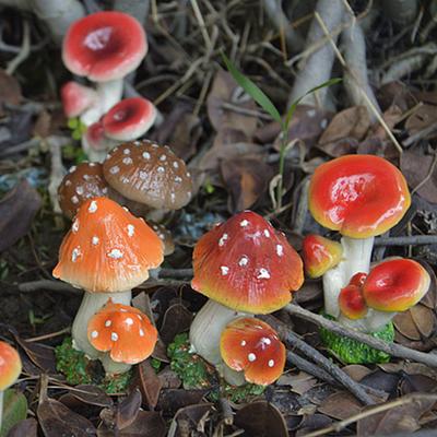 Resin Mushroom Crafts Garden Decorations Accessories Mini Ornament DIY Succulent Plant Bonsai Figurines Mushroom Dollhouse