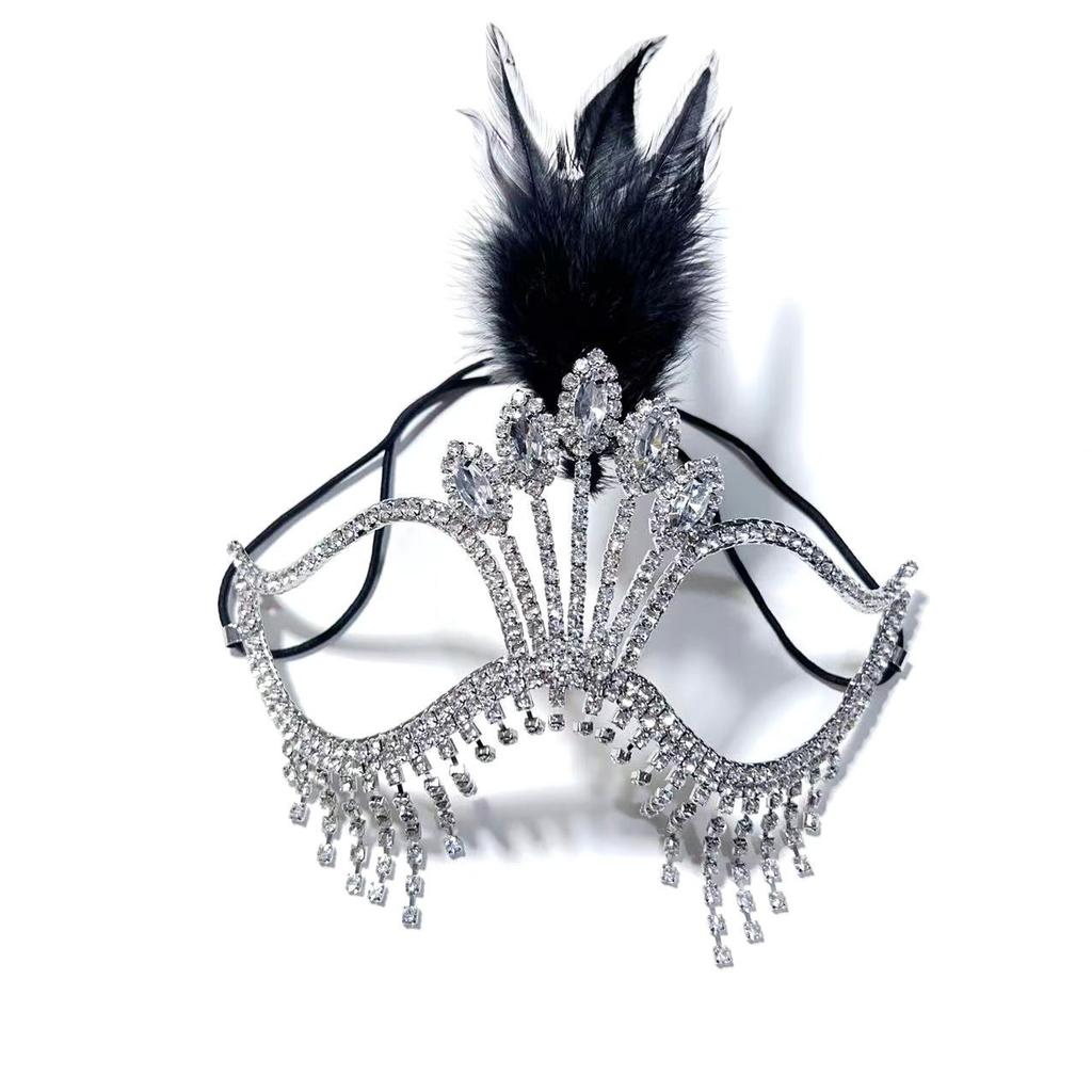 Hochwertige Strass-Quasten-Maskerade-Maske für Nachtclub & Bühnenauftritte