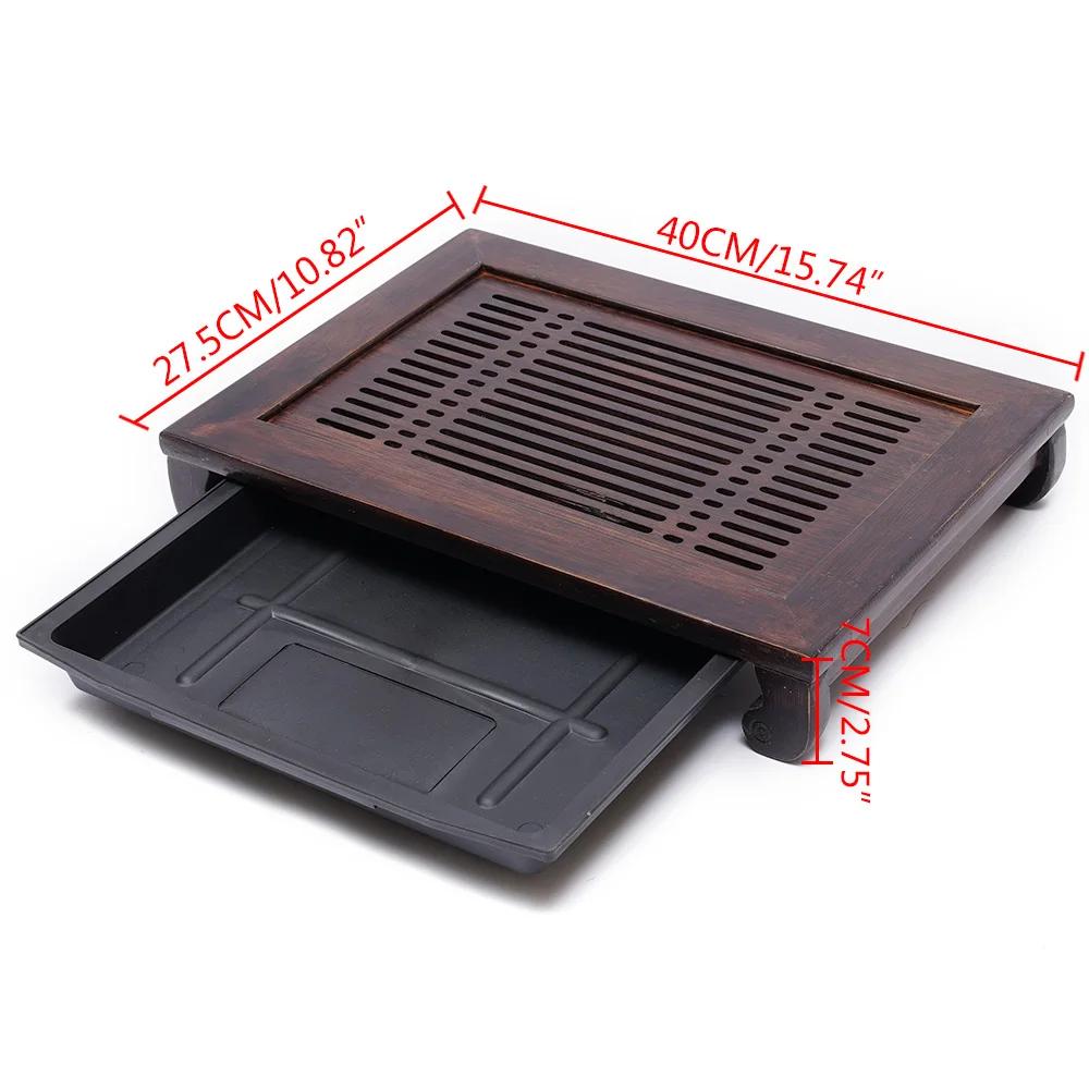 

Bamboo and Wood Drawer Tea Tray - Drainage and Water Storage Kung Fu Tea Tray, New Model