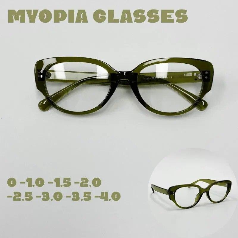 Luksus Cat Eye-ferdige nærsynthetsbriller Unisex-reseptbelagte nærsynsbriller Anti-blått lys minus dioptribriller