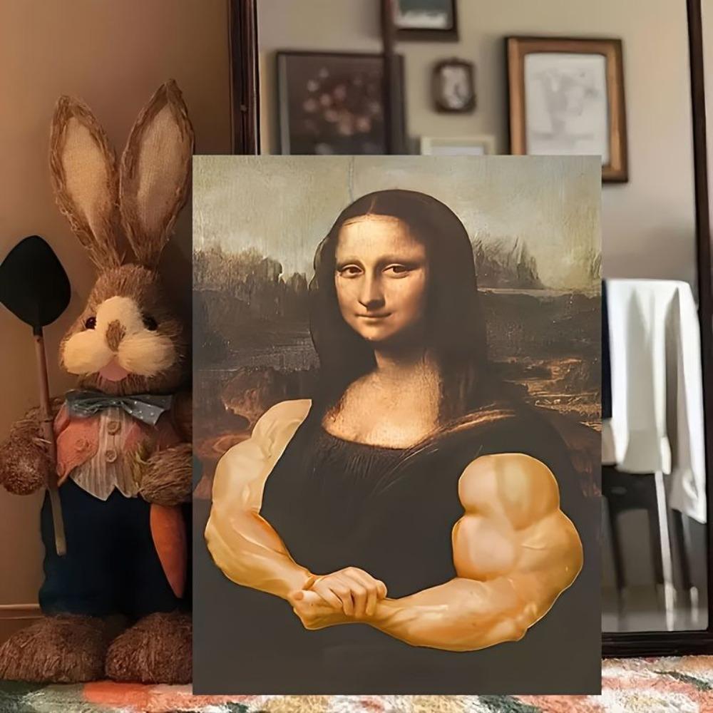 Funny Mona Lisa Tin Sign Waterproof Wall Art Modern Decor For Living Room Bedroom Office Bar Unique Gift Idea