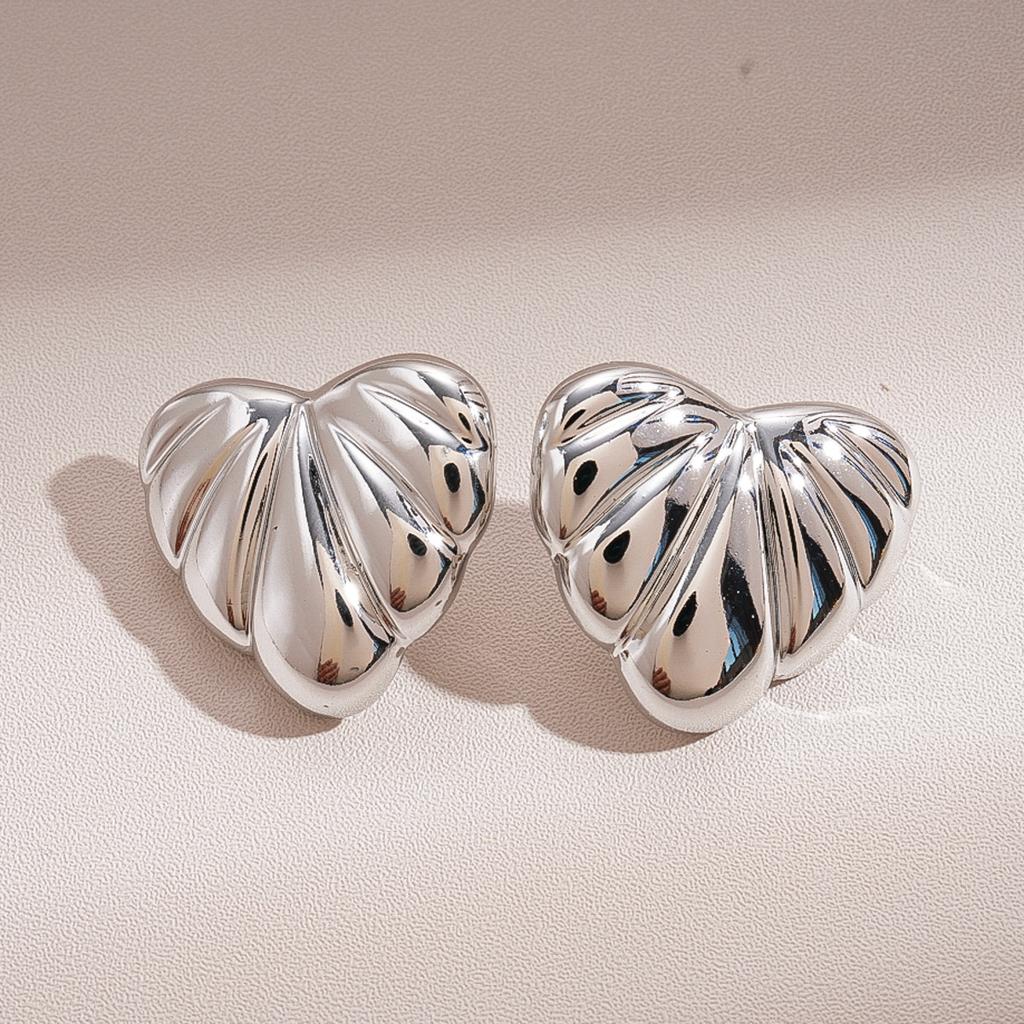 Acrylic Love Texture Silver Needle Stud Earrings Cold Wind Personalized Earrings