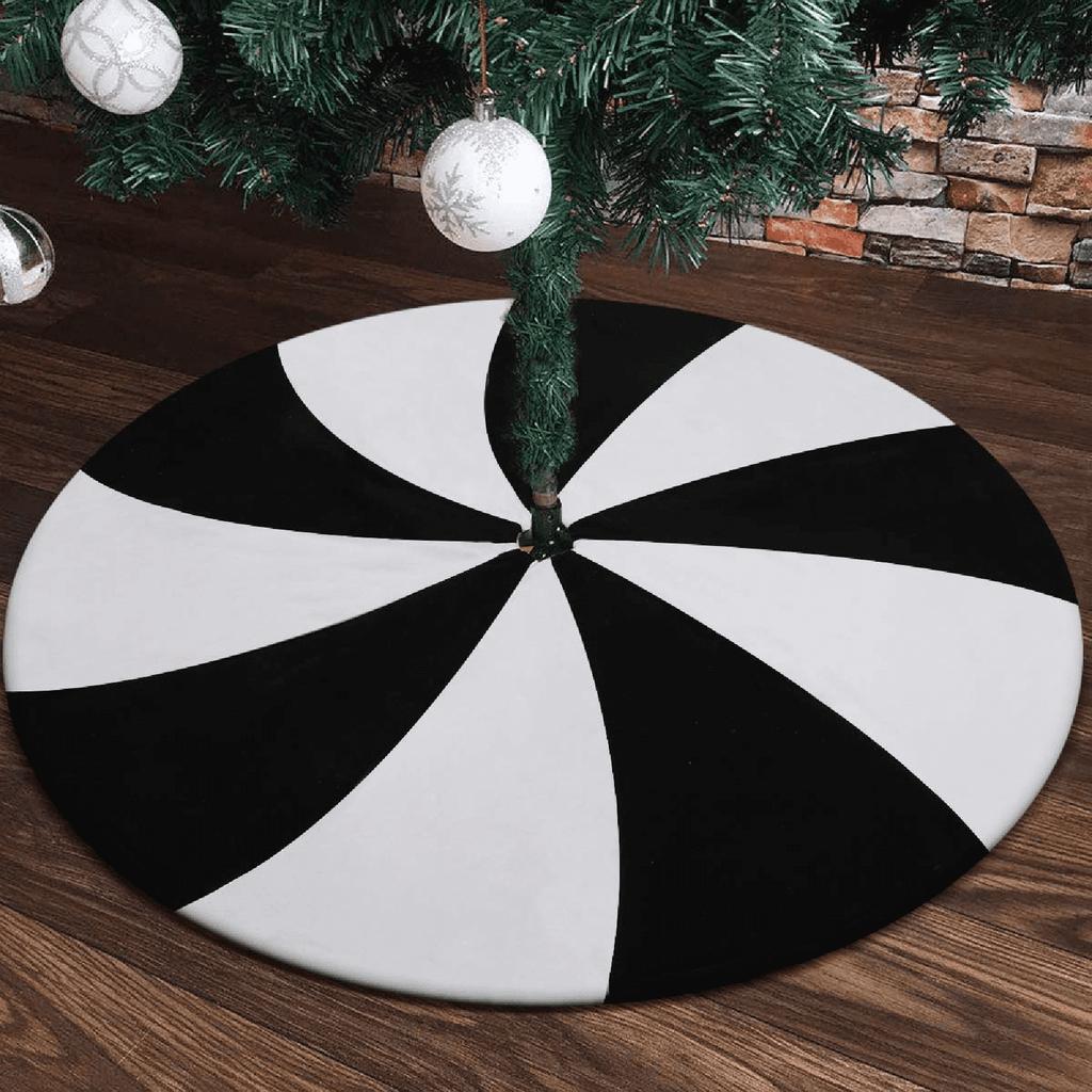 Christmas Tree Skirt Creative And Beautifully Printed Short Plush Double Layer Tree Skirt Christmas Decorations
