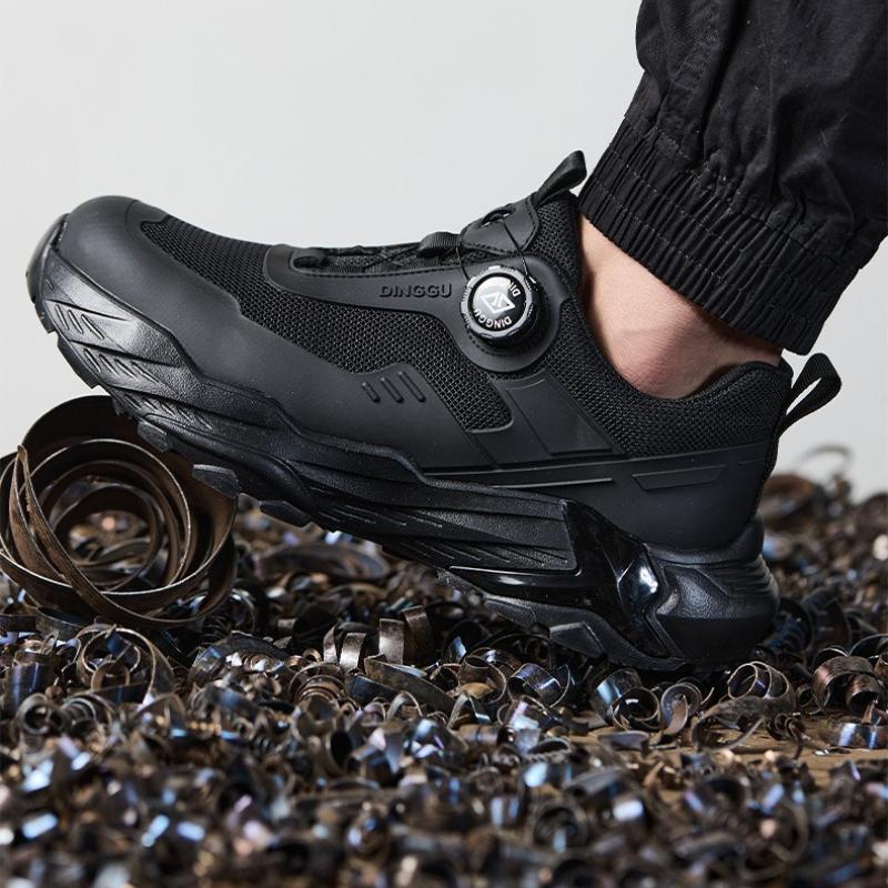 Pantofi de protecție impermeabili pentru bărbați, adidași cu bombeu de oțel, cataramă rotativă, rezistenți la perforare, cizme de lucru de siguranță pentru bărbați, pantofi de lucru cu pernă de aer pentru bărbați