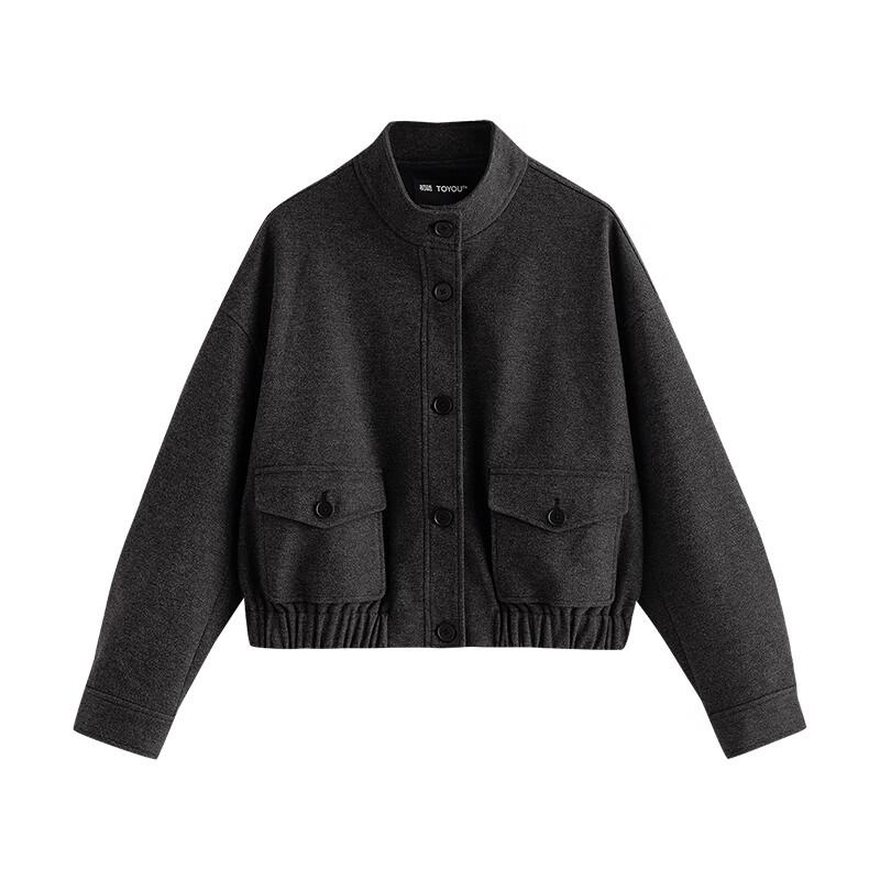 Chuyu Women's 2025 Winter Stand Collar Wool Blend Loose Jacket