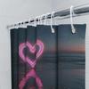 3D Neon Heart Beach Shower Curtain | Romantic and Modern Bathroom Decor