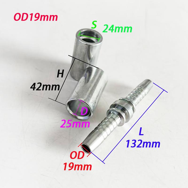 Carbon Steel Hydraulic Hose Joint 6-25mm Galvanized Pipe Connector High Pressure Leak-Proof Docking Fitting for Pipeline System