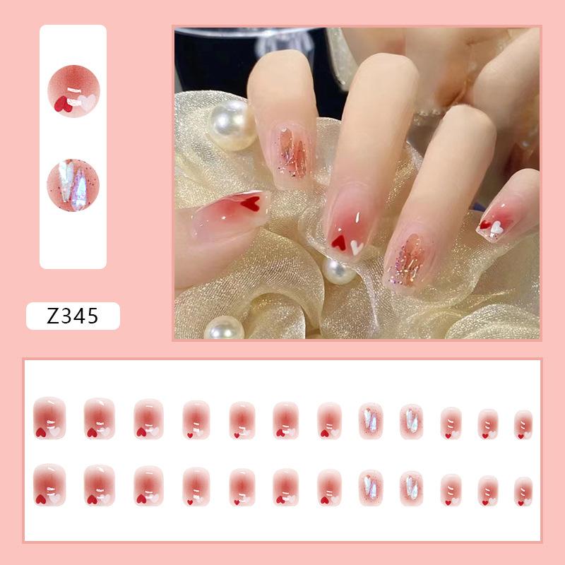 Wear Nail Diamond Small Fresh Three-dimensional Pattern Love Bow Nail Patch Nail Wear Nail Product