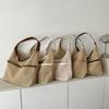 Large Capacity Straw Shoulder Bag with Pocket Underarm Tote Bag Trendy Woven Handbag  Outdoor