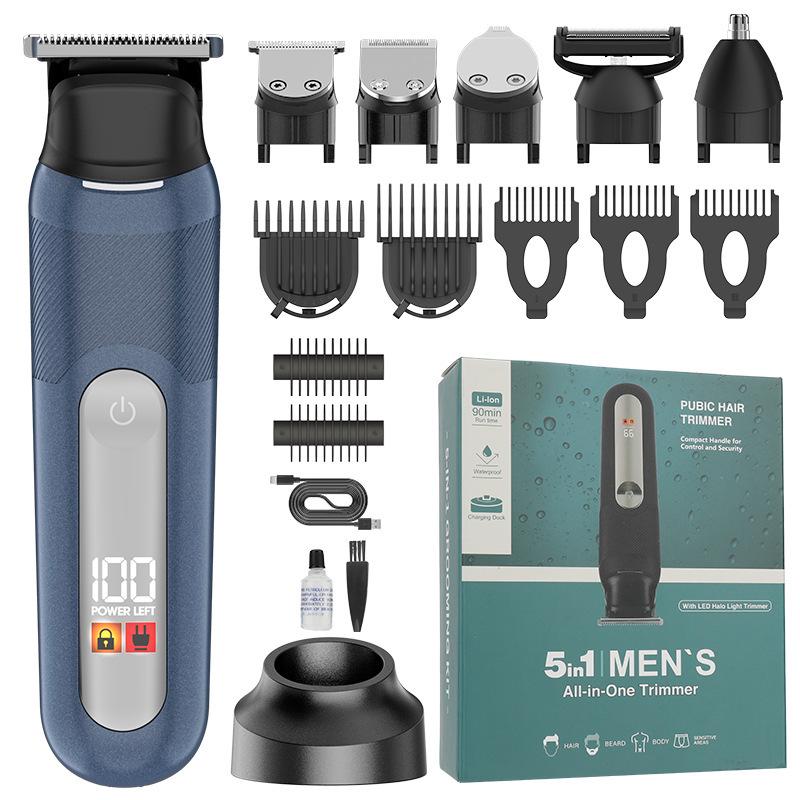 Men s 5-in-1 Grooming Kit: Haircut, Body, Private Area Trimmer & Shaver
