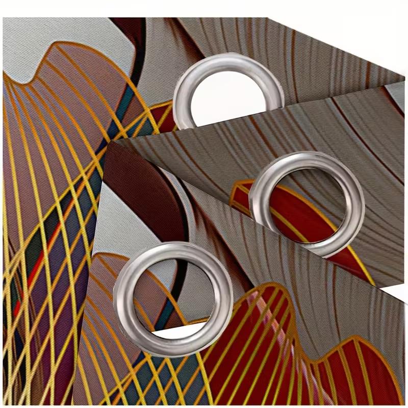 2 Pcs Golden line butterfly print curtains,suitable for bedroom,living room kitchen decoration,home decoration,window decoration