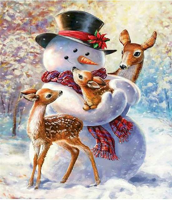 RUOPOTY Malování podle čísla Vánoční ručně malované jedinečné dárky Nástěnné obrazy podle čísla Sady sněhuláka do obývacího pokoje