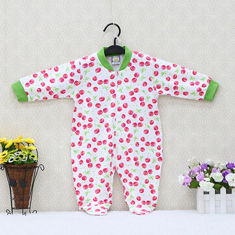 Little Q Pure Cotton Newborn Spring Autumn Clothes One Piece Footies Baby Boy Infant Underwear Four Color Clothing