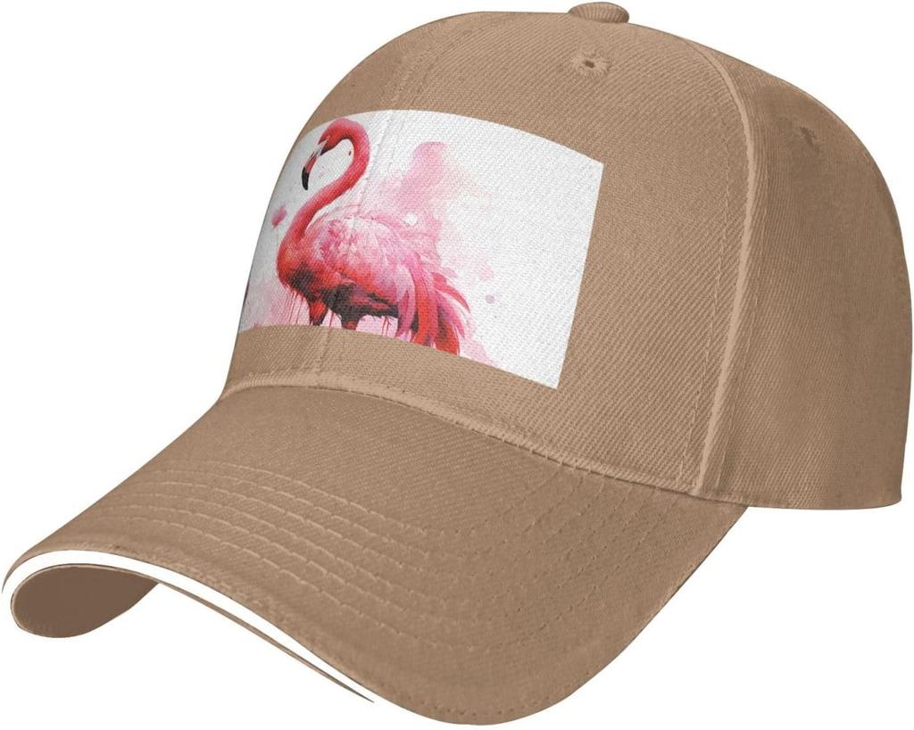 Flamingo Aquarell Druck Baseballkappe Polyester Verstellbar Lässig Golf Papa Hut für Unisex