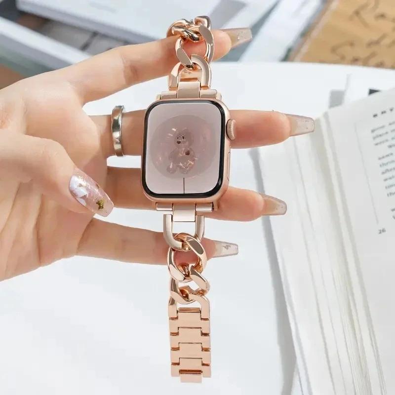 Metal Strap for Apple Watch Ultra 49mm 10 9 8 7 Band 42mm 45mm 46mm Women Belt Bracelet iWatch Series 6 SE 40/41/44mm Watchband