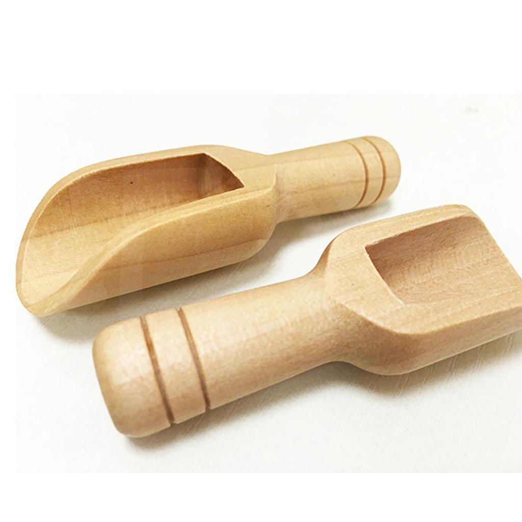 Wooden Mini Tea Coffee Scoops Seasoning Candy Spices Bath Salt Spoons Bath Salt Spoon Candy Flour Scoops Kitchen Gadgets