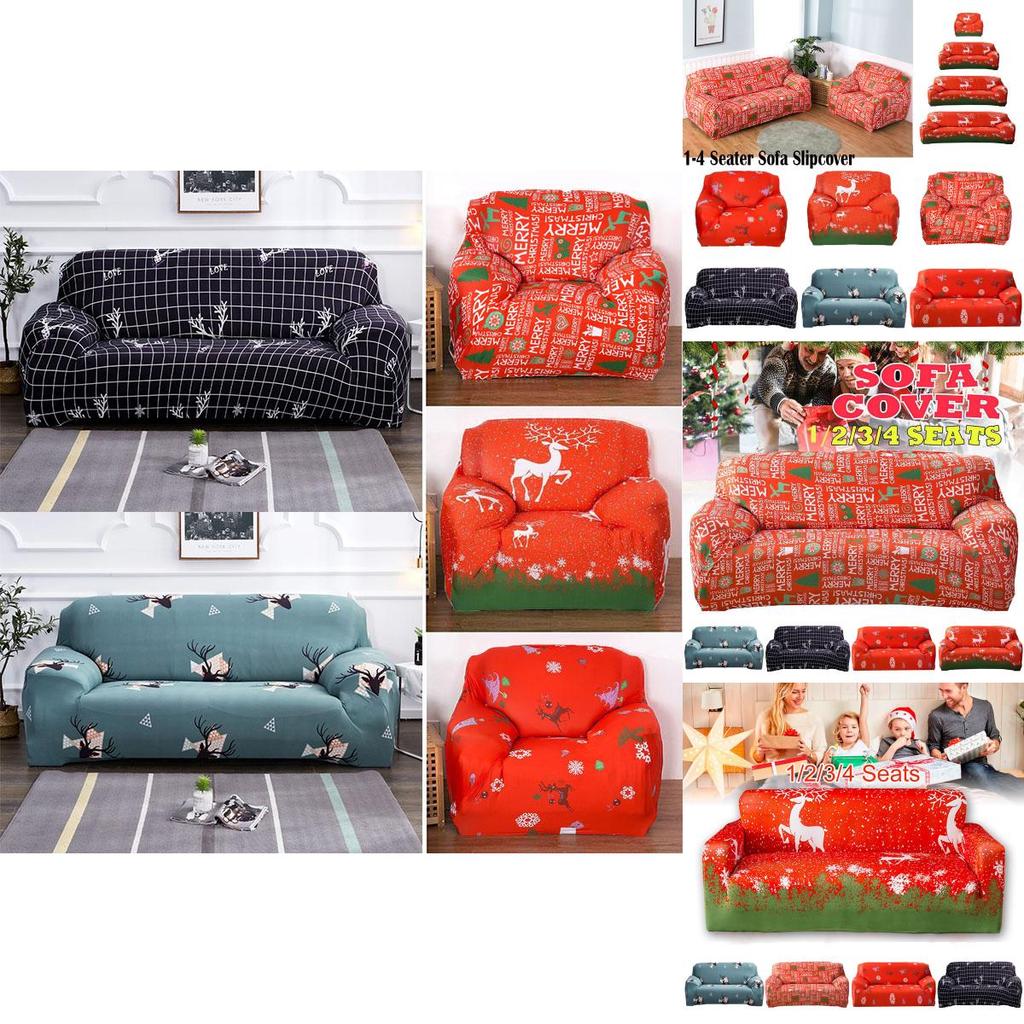 Elegant Christmas Printing Sofa Covers High Elasticity Soft Stretching Slipcover Decor