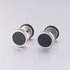 Korean Style Black Enamel Titanium Steel Stud Earrings