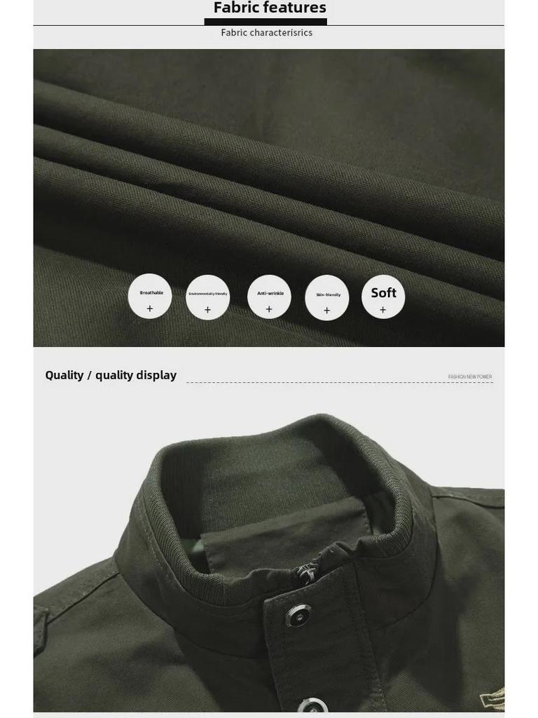 Men's Plus Velvet Thickened Cotton Jacket - Stand Collar, Washable, Large Sizes, for Autumn and Winter.