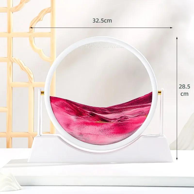 Rotatable Sandscape Moving Sand Art Picture Round Glass Deep Sea Quicksand 3D Hourglass Flowing Sand Painting Home Decor Gifts