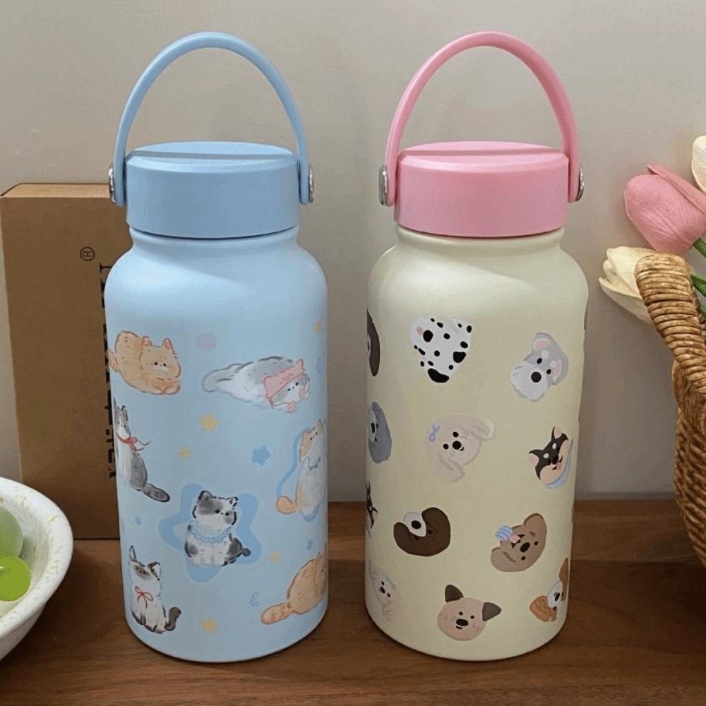 900ml Insulated Water Bottle With Straw Thermal Cup Portable Insulation Cup  Outdoor Activities