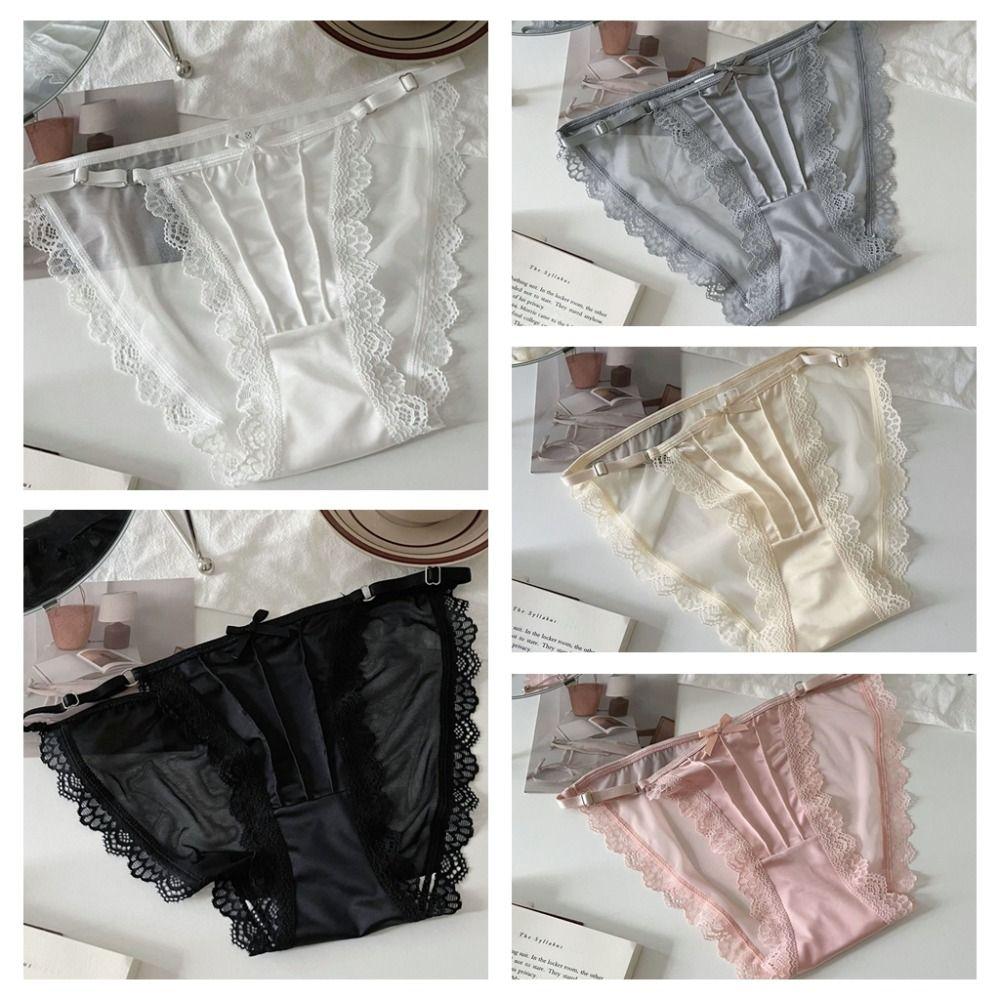 Low Waist Underwear for Women Bow Mesh Briefs Sweet Lace Panties  Girl