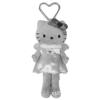 Cute Leopard Print Leather Keychain: Heart Buckle, Long Legged Cat Plush Charm
