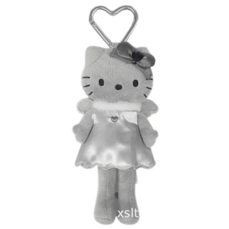 Cute Leopard Print Leather Keychain: Heart Buckle, Long Legged Cat Plush Charm