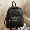 Niche Fashion Backpack Women's Winter High Value Simple Casual Rhombus Backpack