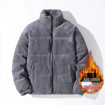 Herren Winter Cord Lammwolle Jacke - Dicke Warme Baumwolljacke für Teenager und Studenten