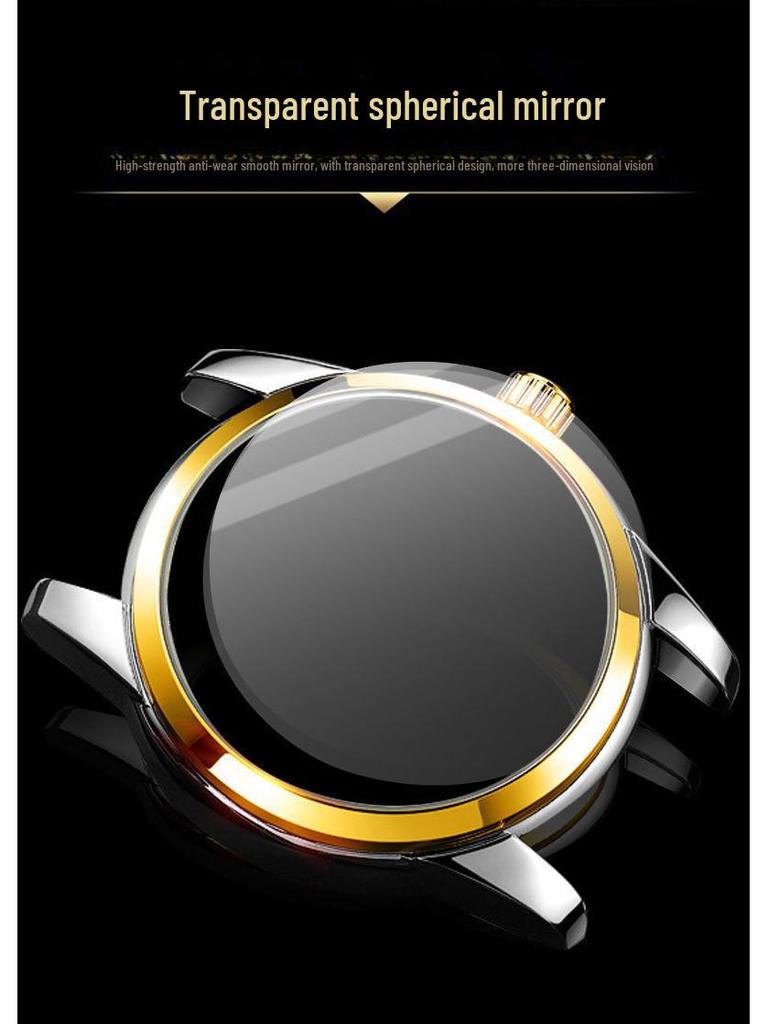 Aili Feida Men's Quartz Watch: Transparent Back, Luminous Dial, Popular On Douyin.