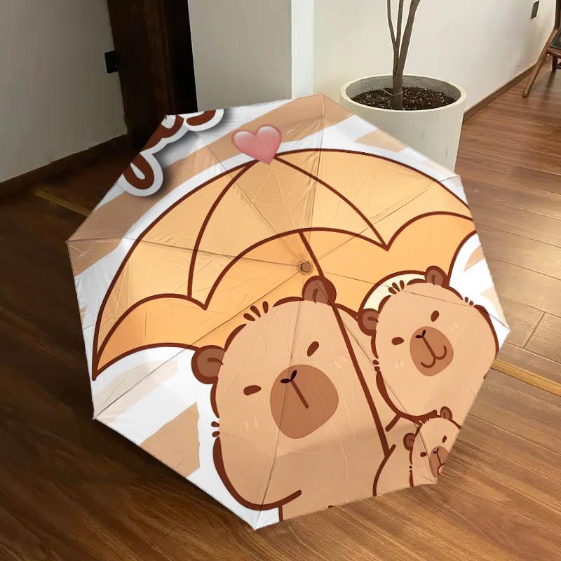 1pc Bear Family Umbrella Heart Umbrella with Plastic Handle,Suitable for All Seasons Home Travel Outdoor UmbrellaDD175