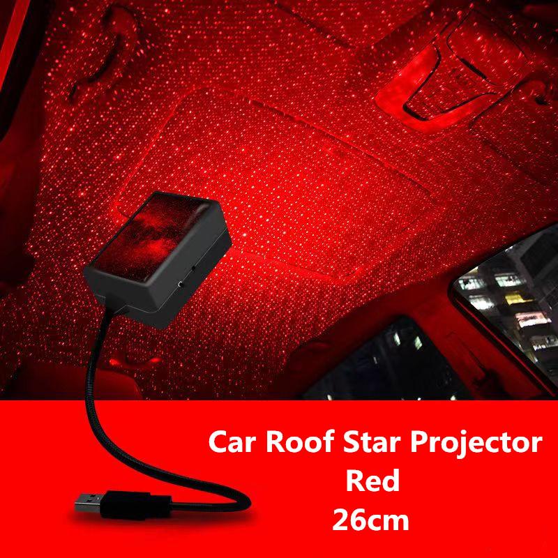 USB car led Decorative Atmosphere Lamp Roof Star Night Light Projector Adjustable Car Styling Automotive Interior Light red blue