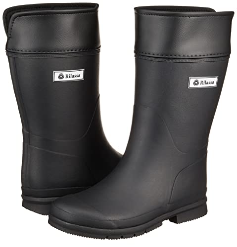 Lilassa RS0225 Lightweight Rain Boots/Work Boots, Black