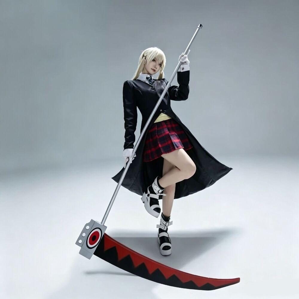 Maka Albarn Cosplay Kostuum Soul Eater MAKA Zwarte Jas Strijdoutfit Jurk JK Zeemansuniform Shirt Pruik Set Voor Vrouwen Comic Con