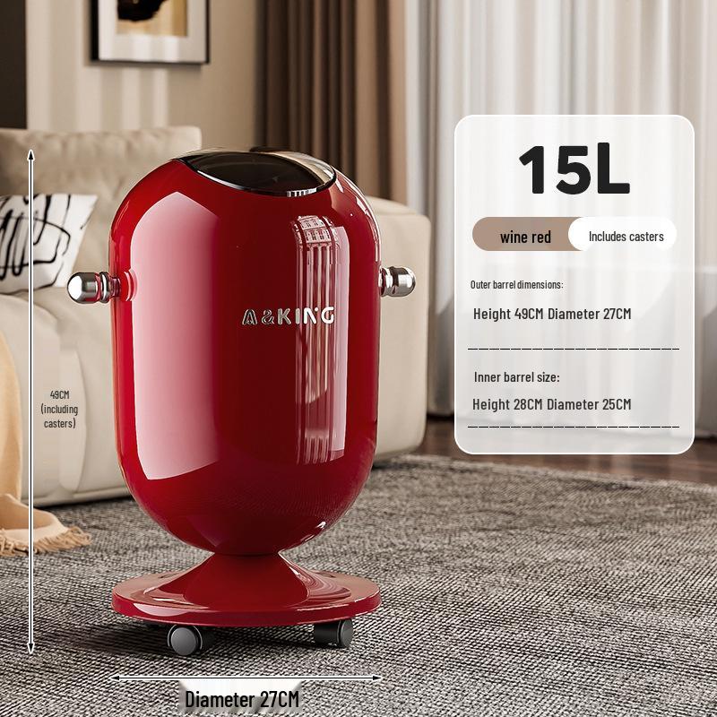 High-End Large Capacity Trash Can with Lid – Elevated Design for Kitchen & Living Room, No Bend Needed, Stylish & Sophisticated Appearance