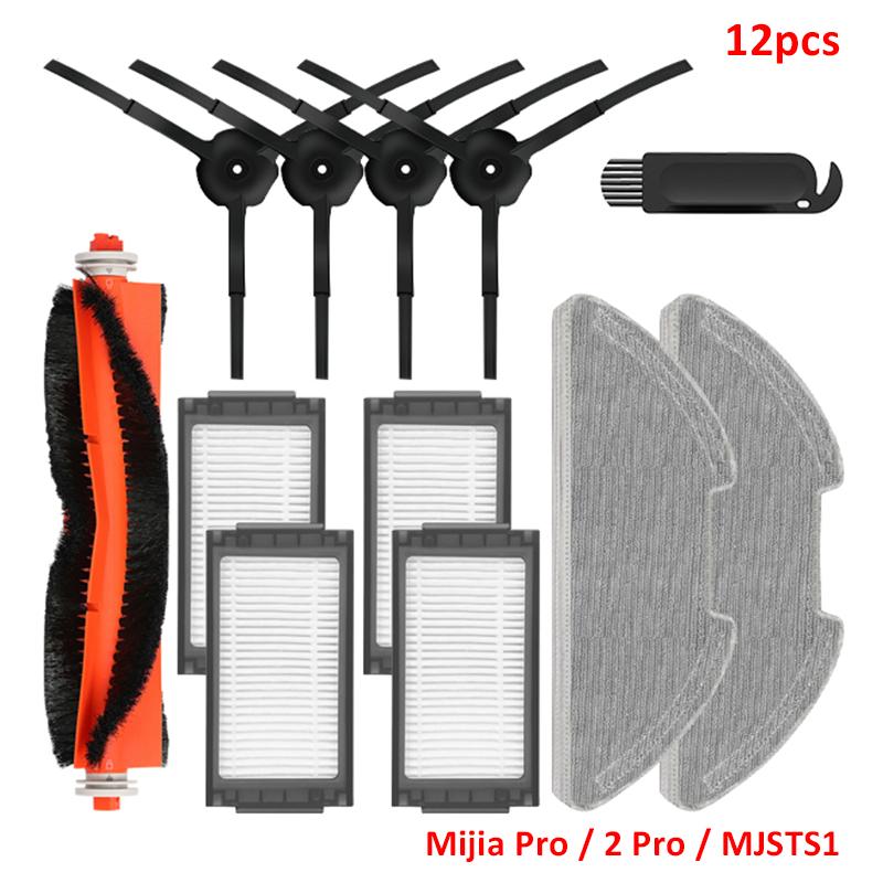 Main / Side Brush Hepa Filter Mop Cloths Main Brush Cover For XiaoMi Mijia Robot Vacuum-Mop Pro / 2 Pro / MJSTS1 Spare Parts