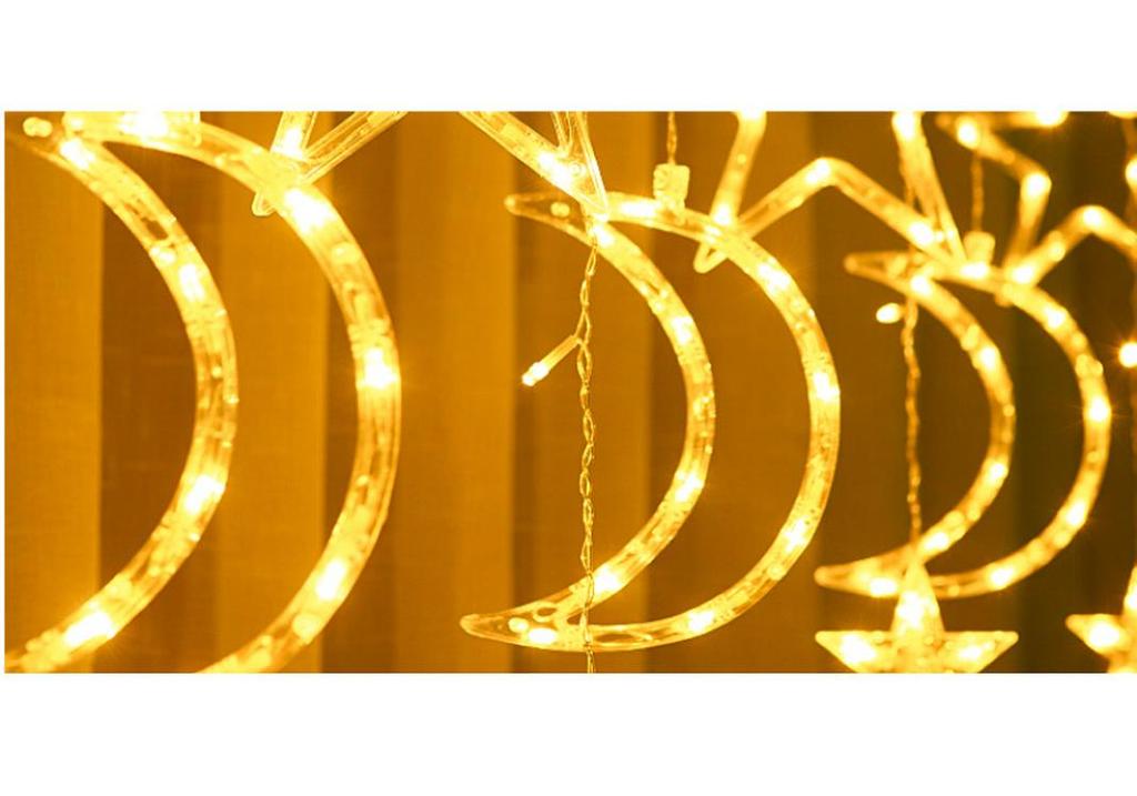 Solar-Powered LED Star String Lights for Outdoor Christmas Decorations