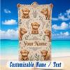 Cow Highland Theme Beach Towel Personalized Custom Name & Text Soft Quick Dry Beach Towel for Swimming Travel