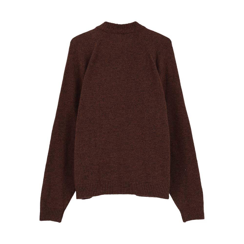 AFTERMATH Tweed Knit Full Zip Brown