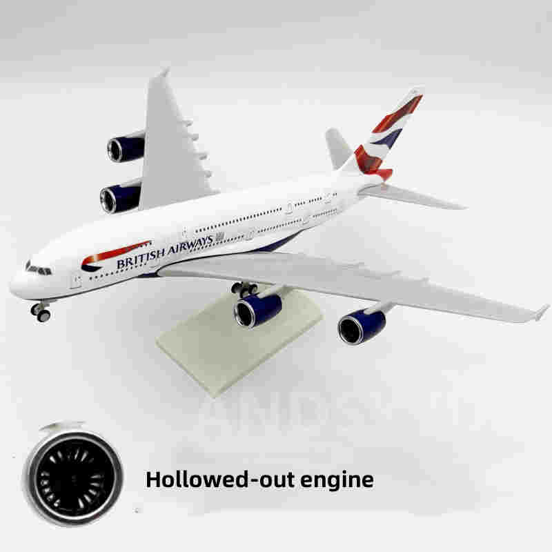 Die-cast Resin Airplane Model A380 British Airways 30CM 1/240 Scale 380 Model Plane with Stand Aviation Enthusiasts Gifts