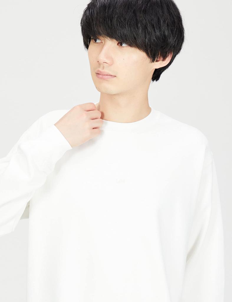 Lee Official Mini Logo Embroidered Crew Neck Size Sweatshirt, Men's, White, S, LT3047-118