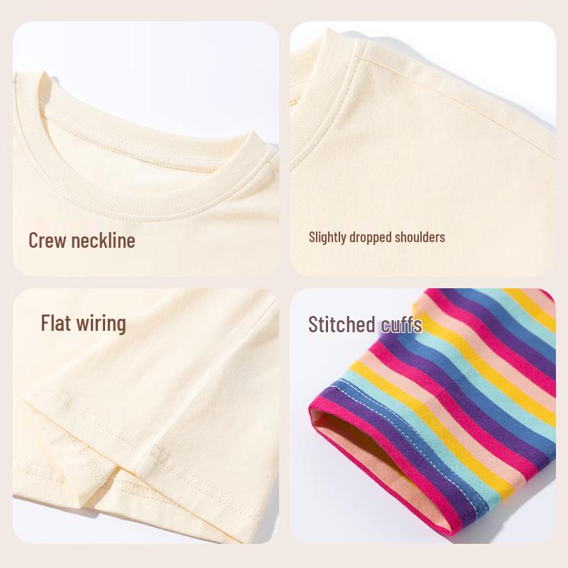 Baleno Girl's Striped Fake Two-Piece Long-Sleeve T-Shirt