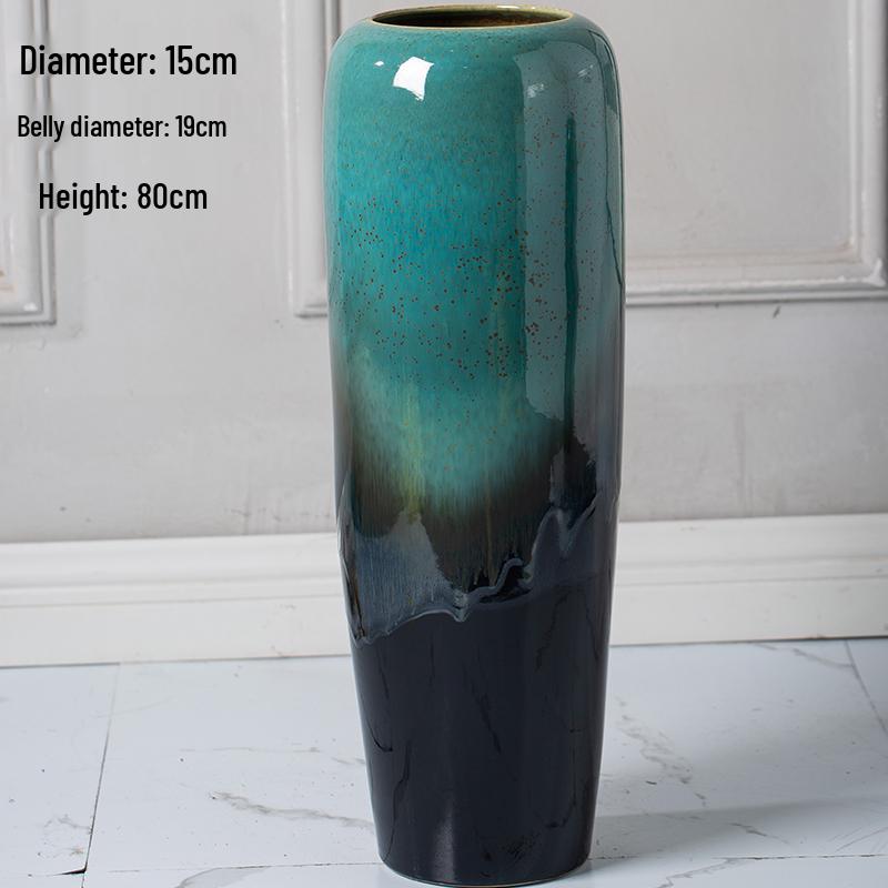 Ceramic Floor Vase for Living Room Dried Flower Arrangement - New Chinese Style Home Decor