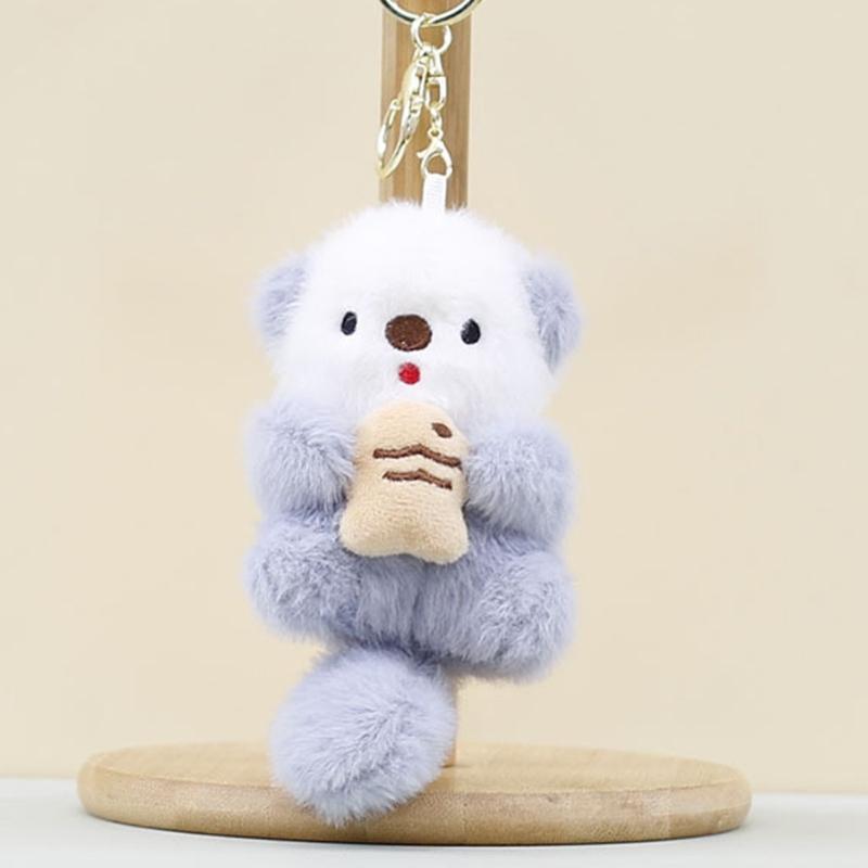 Soft Plush Animal Keychain Plushie Key Ring Compact Design Hanging Ornament For Bags Cars Home Decoration