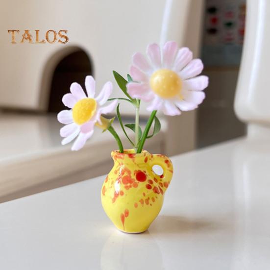 Ceramic Flower Vase Fridge Magnet 3D Plants Vase Refrigerator Magnet Home Office Kitchen Locker Mini Simulation Vase Decoration