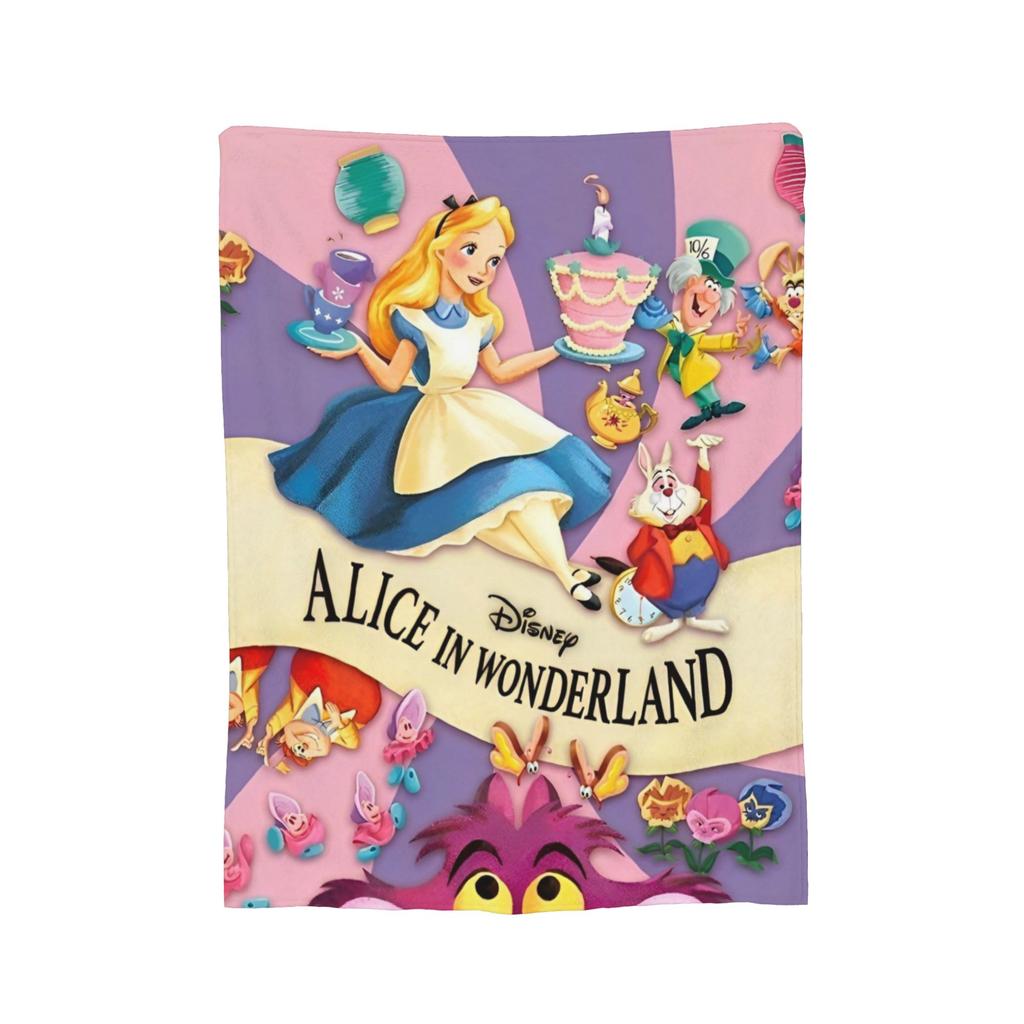 Alice In Wonderland Knitted Blanket Plush Throw Blanket Bed Sofa Decoration Soft Warm Bedsprea,